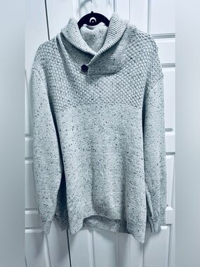 WindRiver Men’s Shawl Collar Sweater – 2XL – Light Grey